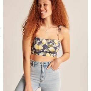 NWT A&F - Cropped Cami Linen Blend Top